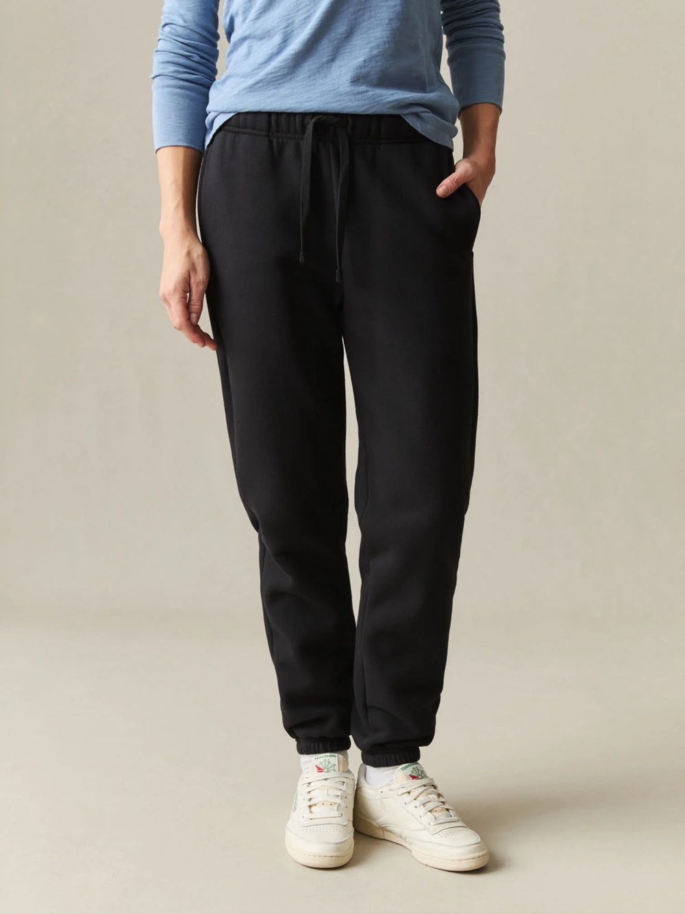 American Giant Women's Classic Cotton Fleece Sweatpant Jogger Black Size Large